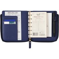 システム手帳カバー クオバディス タイマー１７／クラブ　Ｌジップカバー　 バイブルサイズ ブループラッセ １冊（直送品）