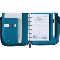 システム手帳カバー クオバディス タイマー１４／クラブ　Ｌジップカバー　 ミニ６穴サイズ ブループラッセ １冊（直送品）