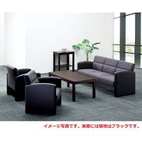 【軒先渡し】オリバー 応接ソファ PVC 3人掛 幅1700mm ブラック S・SF-481A・SF 1台（直送品）