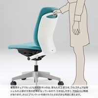 イトーキ フルゴチェア 布地張り ローバック ループ肘付き ブラック×ネイビーブルー KF-446GB-T1B2 1脚（直送品）