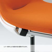 【設置込】イトーキ モーブチェア 再生布張(GB) 肘付き アルミ脚 ブラウン×ターコイズブルー KF-615GB-Z9K1S4 1脚（直送品）