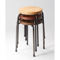 【軒先渡し】桜屋工業 CHERRY RESTAREA スツール C-703 ブラック×ナチュラル 1台（直送品）