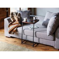 【軒先渡し】桜屋工業 CHERRY HOMEDAY サイドテーブル LT-59W 幅350×奥行400×高さ600ｍｍ ブラック×ウォールナット 1台（直送品）