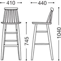 【軒先渡し】桜屋工業 CHERRY RESTAREA ハイチェア ウィンストンS ブラウン 1台（直送品）