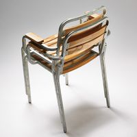 【軒先渡し】桜屋工業 屋外用 ガーデンチェア オーリンズアーム シルバー×リサイクル調多色塗装 1台（直送品）