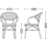 【軒先渡し】桜屋工業 屋外用 ガーデンチェア モリシャスアーム2型 ダークブラウン×ダークブラウン 1台（直送品）