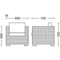 【軒先渡し】桜屋工業 CHERRY RESTAREA ソファ ロードス Ｍ 既製 幅690mm ホワイト×カーキ 1台（直送品）