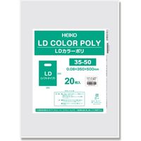 シモジマ LDカラーポリ 35ー50 ナチュラル 表記入 006640060 1セット(1袋(20枚)×10)（直送品）