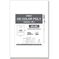 シモジマ HDカラーポリ 45ー60 ホワイト 表記入 20枚/袋 006640151 1セット(20枚×10袋 合計200枚)（直送品）