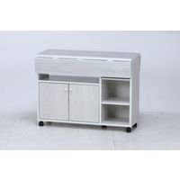 不二貿易 バタフライキッチンカウンター 幅900×奥行640×高さ690mm ホワイトウォッシュ 98726 1台（直送品）