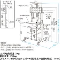 サンワサプライ テレビ会議用 ディスプレイスタンド 幅770×奥行660×高さ1801mm CR-PL39BK 1台（直送品）