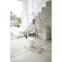 山崎実業 ベランダ収納&掃除道具収納ラック キャスター付き タワー 幅725×奥行350×高さ1410mm ホワイト 774346 1個（直送品）
