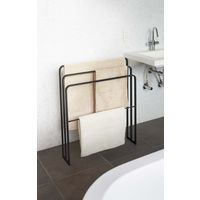 山崎実業 横から掛けられるバスタオルハンガー 3連 タワー 幅700×奥行140×高さ810mm ブラック 774980 1個（直送品）