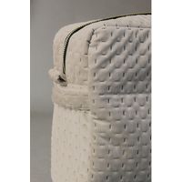 スパイス enrich ベロアラージスクエアポーチ ストラップ付き ステッチ ライトグレー SCLK2933GY 1個（直送品）