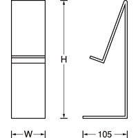 KMA ブックスタンド 5T120W塩ビ透明 1台入 021-SN26_302 1台（直送品）