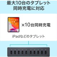サンワサプライ USB充電器(10ポート・合計20A・高耐久タイプ) ACA-IP68 1個（直送品）