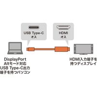 サンワサプライ TypeC-HDMI変換ケーブル 1m KC-ALCHD10 1本