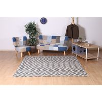 不二貿易 コットン アクセントラグ ブラック 1850×1850mm ブラック 37539（直送品）