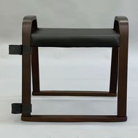 エイ・アイ・エス 曲げ木スツール スタッキング 杖ホルダー付き ハイタイプ ブラック/ダークブラウン STU-1000 BK/DBR 1脚（直送品）