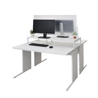 アール・エフ・ヤマカワ 飛沫防止対面式机上台 アクリルパネル付き W950 ホワイト 1台（2梱包）デスクパーテーション