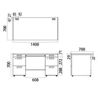 【組立設置込】コクヨ インベントデスク INVENT 両袖机 幅1400×奥行700×高さ700mm ホワイト/ホワイト1台（直送品）