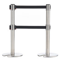 アスプルンド ベルトポールパーティション ダブルベルト スタッキング シルバーベース ベルト：ブラック 1セット（4台（3梱包））