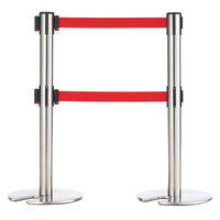 アスプルンド ベルトポールパーティション ダブルベルト スタッキング シルバーベース ベルト：レッド 1セット（8台（6梱包））