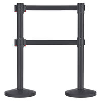 アスプルンド ベルトポールパーティション ダブルベルト スタンダード ブラックベース ベルト：ブラック 1セット（8台（6梱包））