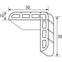 OMSORG(オムソリ) ショックガード(両端キャップ付) ベージュ 50×1m 清水 10セット（直送品）