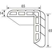 OMSORG(オムソリ) ショックガード(両端キャップ付) 黄 65×1m 清水 1セット（直送品）