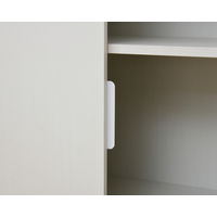 YAMAZEN（山善） 木製シェルフ（本棚 書棚） 3段 両開き（鍵付き・シリンダー錠） ホワイト 幅800×奥行360×高さ1100ｍｍ 1台（直送品）