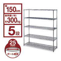 アイリスオーヤマ　メタルラック　ポール直径25mm　耐荷重300kg　幅1500×奥行460×高さ1785mm　MR-1518JK（取寄品）