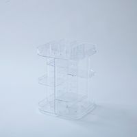 山善 YAMAZEN 回転式 コスメラック スクエア 幅223×奥行223×高さ327mm クリア YCR-22 1台（直送品）