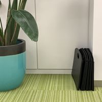 レザー調折りたたみ収納バスケット ブラック 1個 スマイル