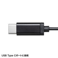 Type-C接続/マイク搭載/1.8m/USB TypeC ヘッドセット MM-HSTC02BK 1個 サンワサプライ
