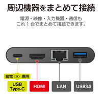 ドッキングステーション USBハブ タイプC PD対応 HDMI LANポート 黒 DST-C09BK エレコム 1個