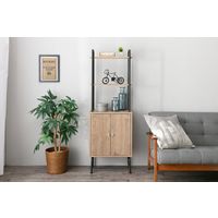 アイリスオーヤマ アイアンウッドストレージラック ブラック/アッシュブラウン IWSR-480 1台