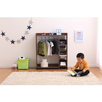 アイリスオーヤマ ワードローブキッズトイハウスラック ウォールナットブラウン WKTHR-3 1台（直送品）