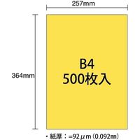 大王製紙 マルチカラー紙 CW-630C B4黄色500枚 1冊（直送品）