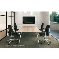 【組立設置込】プラス インテオ 会議テーブル 配線口無 スクエア形 中間ボックス脚 抗菌 4800×1400×720mm LW/P 1台（直送品）