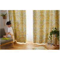 スミノエ デザインライフ カーテン ミックスブーケ V1323 1000×1780mm イエロー 4549781250540 1枚（直送品）