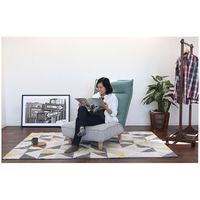 【軒先渡し】ヤマソロ Confi 木脚付 ソファ 幅680mm グリーン 83-640 1台（直送品）