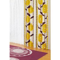 スミノエ デザインライフ セミオーダー カーテン ケイランサス 1300×1950mm イエロー １セット(2枚入)（直送品）