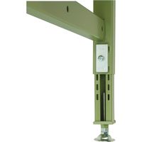 【車上渡し】山金工業 800シリーズ ワークテーブル 高調整 メラミン天板 幅1800×奥行900×高850mm 木目×グリーン 1台（直送品）