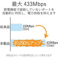 エレコム 無線LANアダプタ/433Mbps/11ac/ホワイト WDC-433SU2M2WH 1個（直送品）