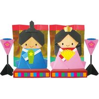 トーヨー おひなさまおりがみ 15cm&24cm シール付き 861137 1セット(5個)