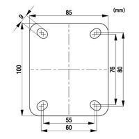 エスコ 125mm キャスター(自在金具/静音快適型) EA986KA-92 1個（直送品）