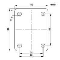 エスコ 160mm キャスター(自在金具/ブレーキ付/静音快適型) EA986KA-103 1個（直送品）