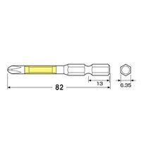 エスコ #2x 82mm トーションビット(2本) EA813A-208 1セット(20本:2本×10セット)（直送品）