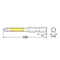 エスコ #2x120mm トーションビット(2本) EA813A-212 1セット(20本:2本×10セット)（直送品）